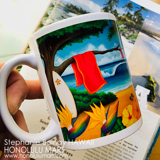 パラダイスビーチの絵のマグカップ（ハワイのステファニー・ボイナイ）3