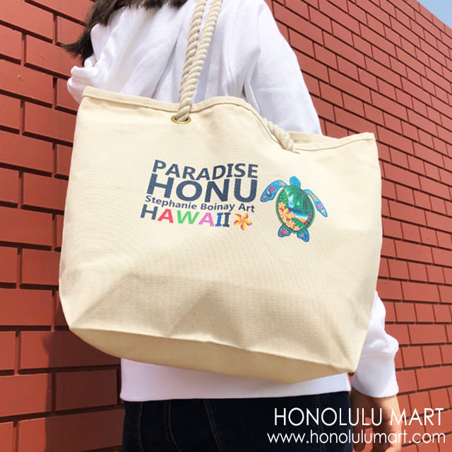ホヌ柄ハワイアン・トートバッグ | ハワイアン雑貨通販ホノルルマート