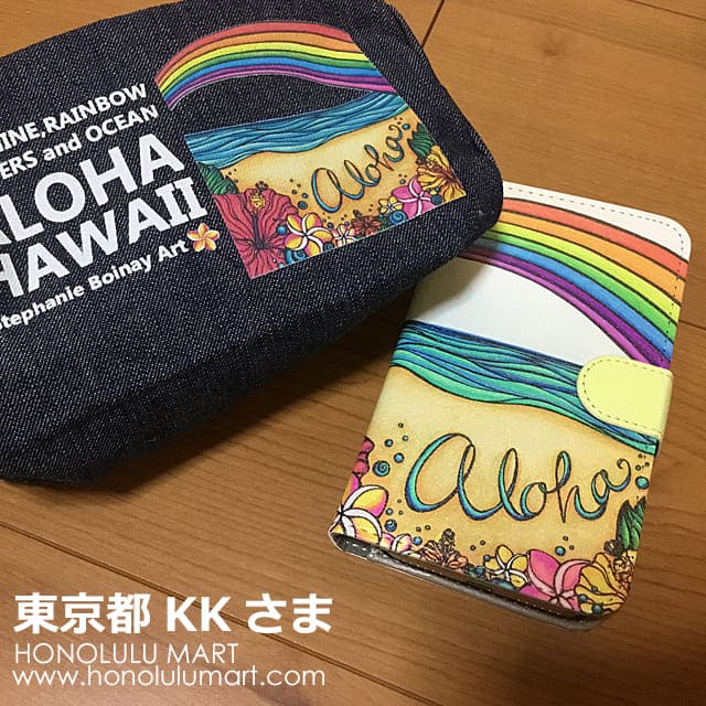 アロハ・ハワイのポーチとiPhoneケースの写真