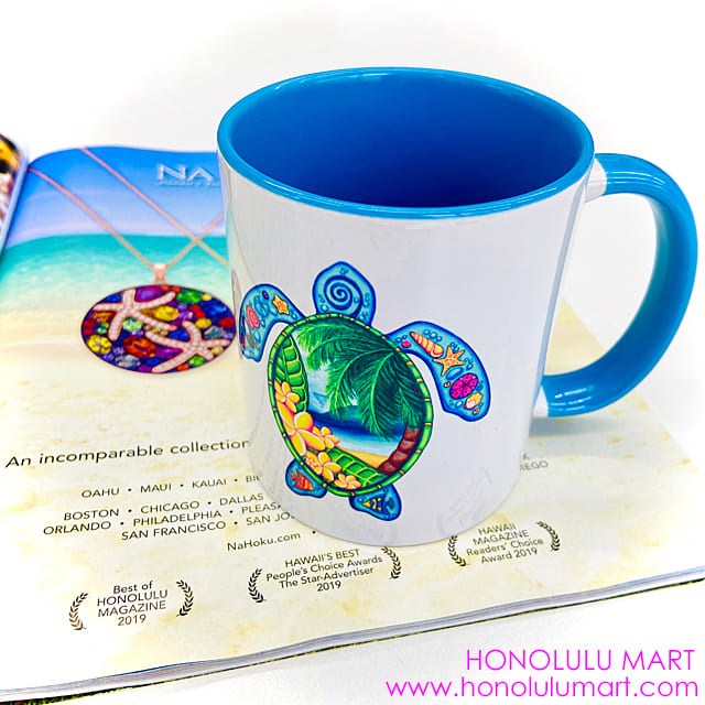 ホヌ柄ハワイアン・マグカップ | ハワイアン雑貨通販ホノルルマート