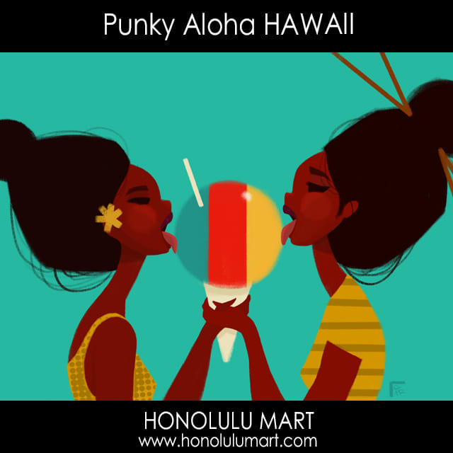 シェイブアイスの絵 ハワイのpunky Aloha ハワイアン雑貨通販ホノルルマート