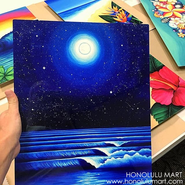 満月と星空の波の絵（ハワイのステファニー・ボイナイ）7
