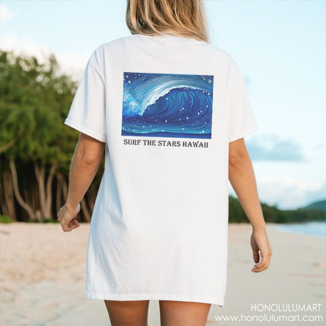波の星空アートなハワイアンTシャツ3