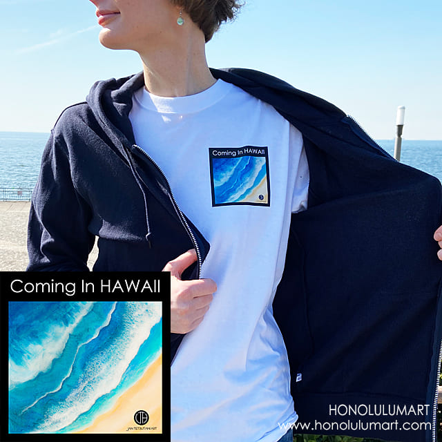 波の絵柄のハワイアンTシャツ1