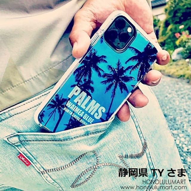 青いヤシの木の写真のiPhoneケース9