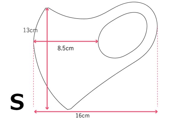 マスクSサイズの寸法