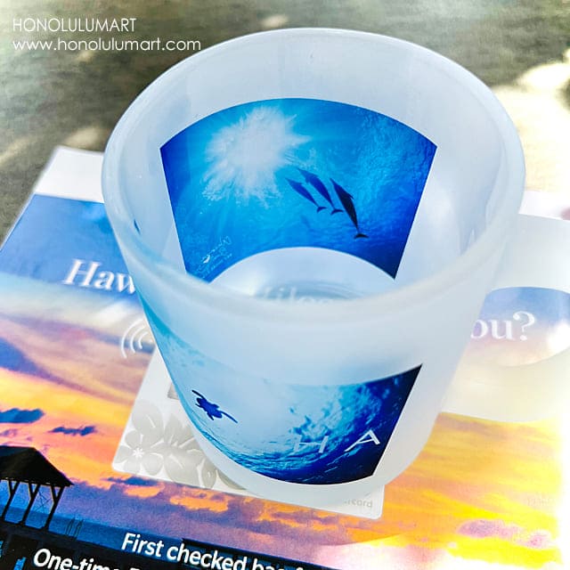 イルカとホヌの写真のフロストガラス製マグカップ5