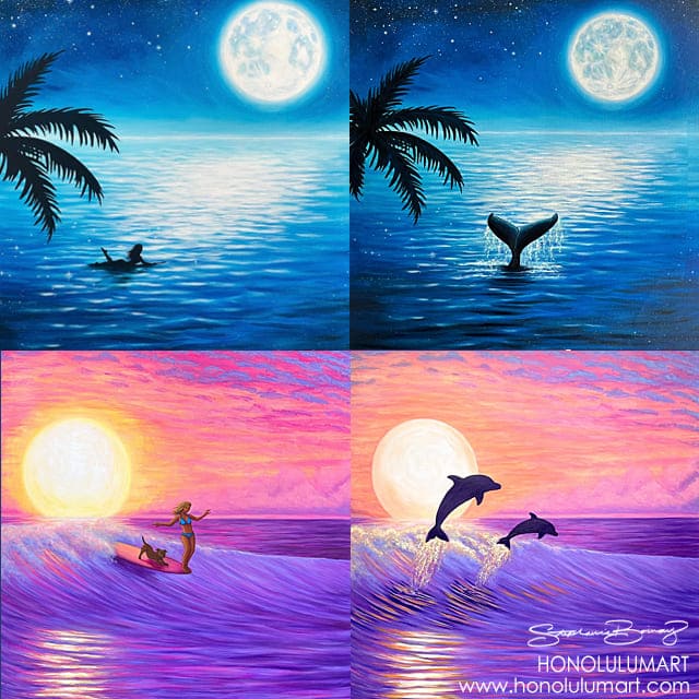 月と太陽と海のハワイアンアート（ステファニー・ボイナイ）
