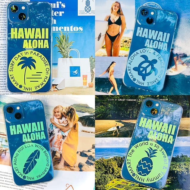 ワンポイント・ハワイ・スケルトンiPhoneケース