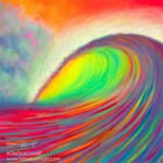 ネオン管　虹 ネオン管で作られた蛍光色の虹のクリエイティブレイアウト。 平らな