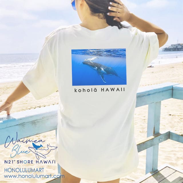 クジラの写真のバックプリントTシャツ1