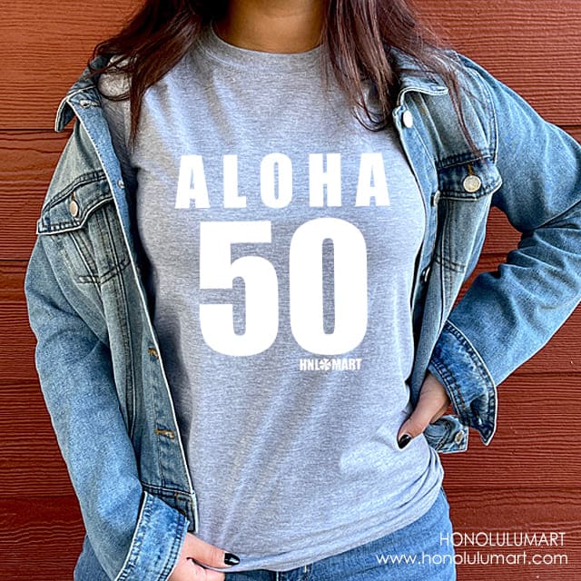 シャツコーデ（ALOHA50半袖Tシャツグレー）3