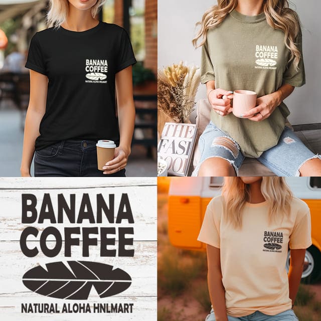 バナナコーヒー・サーフボードTシャツ（3色）
