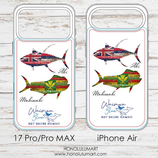 フィッシュアートiPhone17ProケースとiPhoneAirケース（ワイメアブルー）