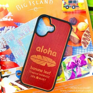 アロハ・バナナの葉柄木製iPhoneケース1