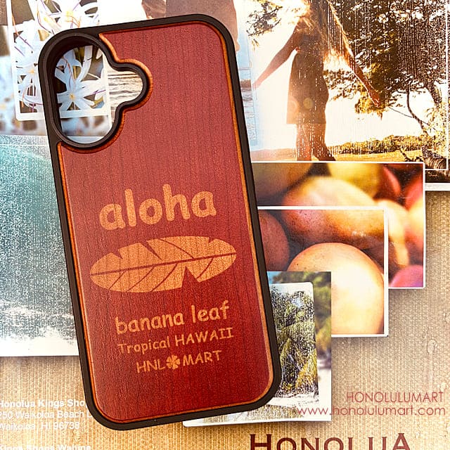 アロハ・バナナの葉柄木製iPhoneケース3