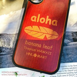 アロハ・バナナの葉柄木製iPhoneケース4