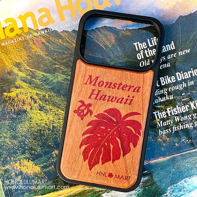 モンステラ柄木製iPhoneケース