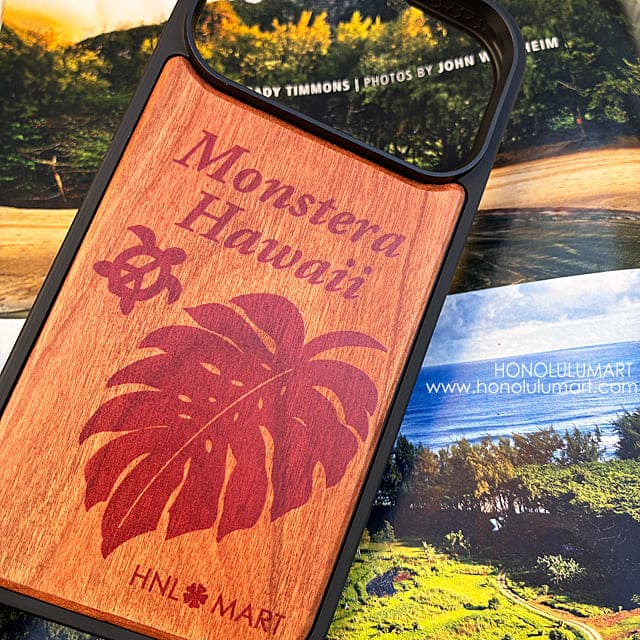 モンステラ柄木製iPhoneケース2